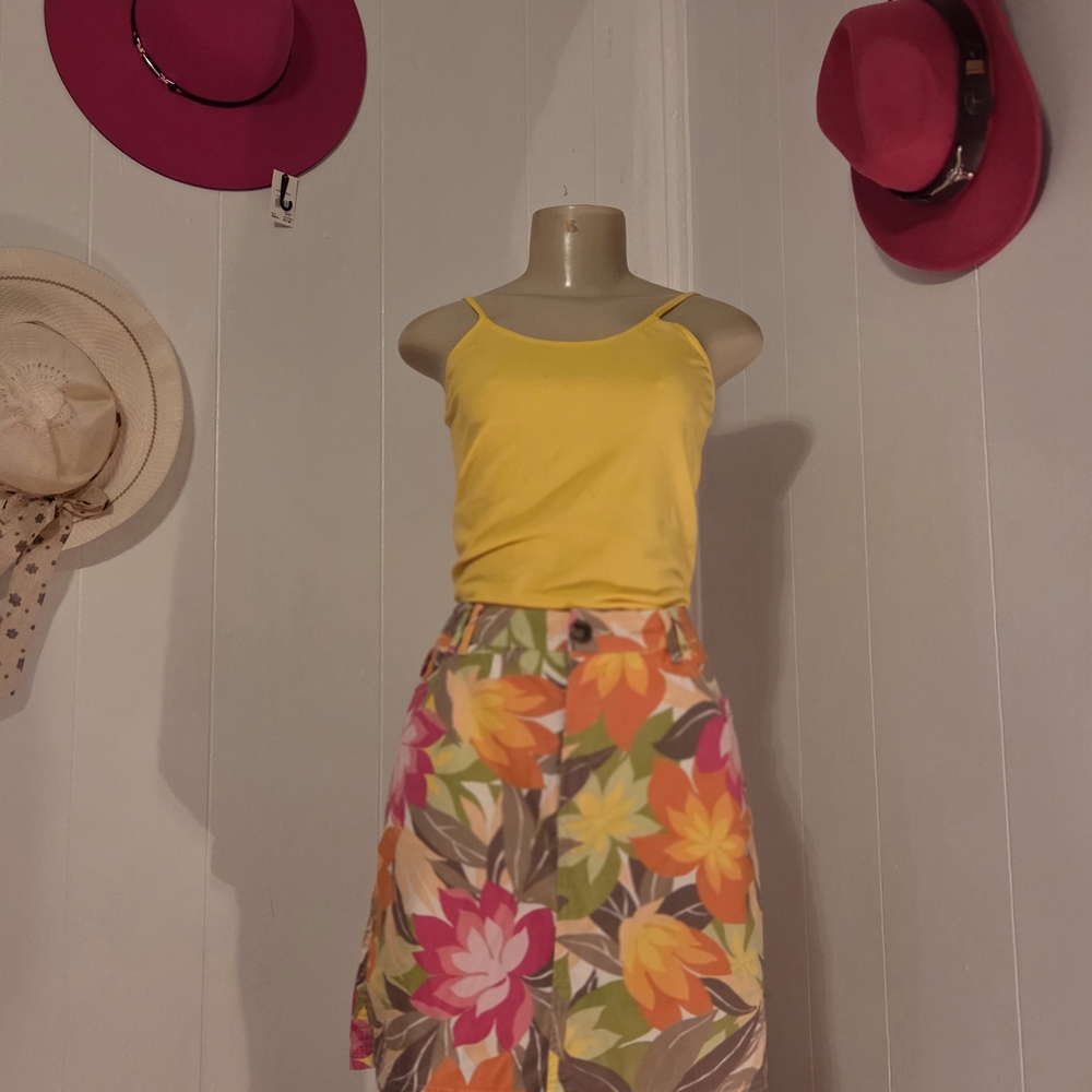 Croft & Barrow Pink Orange A-Line Resort Skirt